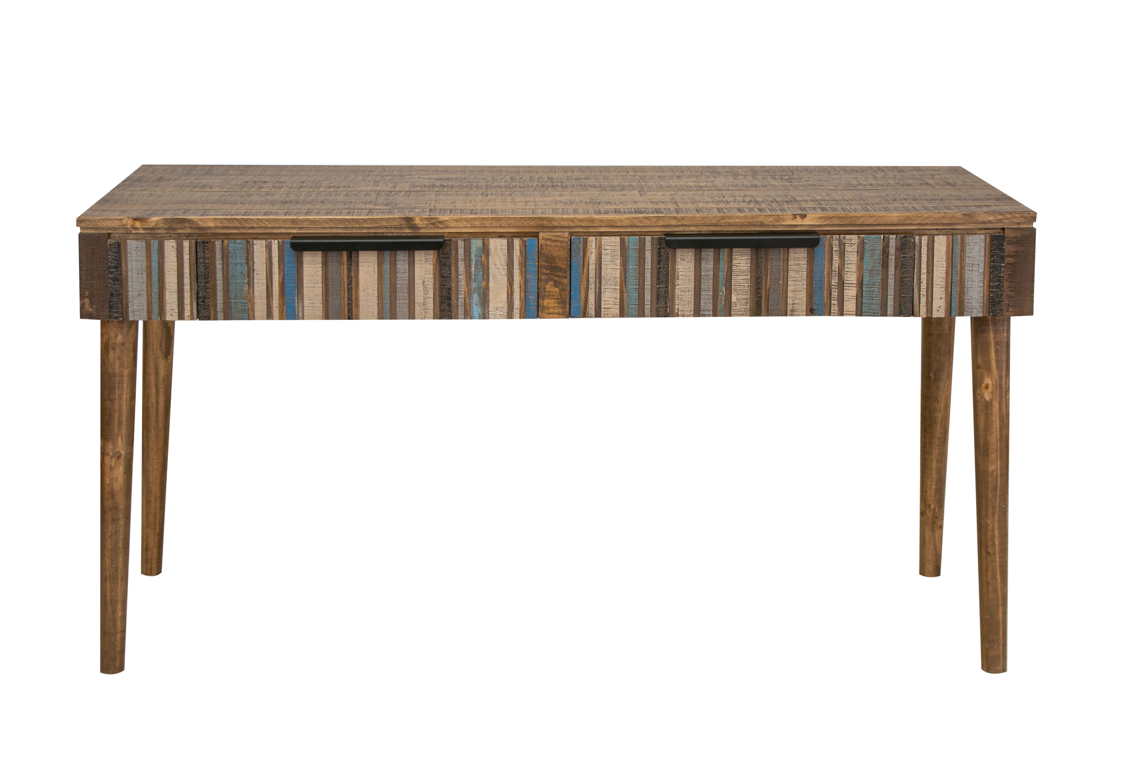 International Furniture Direct Tiza IFD1981DSKBL Coastal 2Drawer Desk