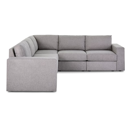 Wide-Arm 5-Seat Sectional Sofa