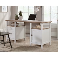 Farmhouse Double Pedestal Desk with File Drawer