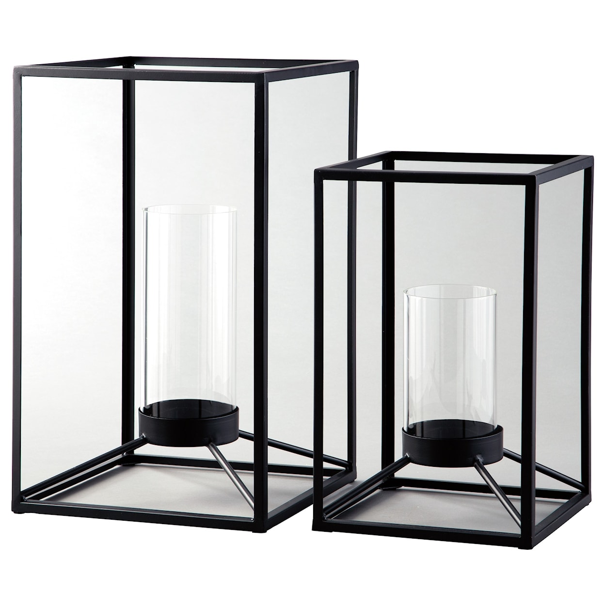 Ashley Furniture Signature Design Accents Dimtrois Black Lantern Set