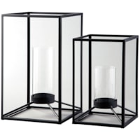 Dimtrois Black Indoor/Outdoor Lantern Set