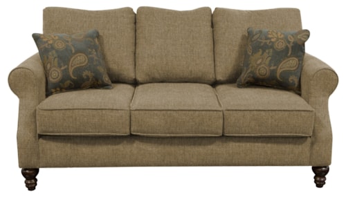 Traditional Sofa with Turned Legs