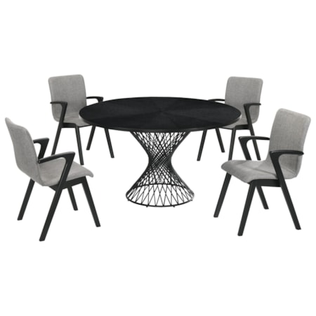 5-Piece Black Dining Set