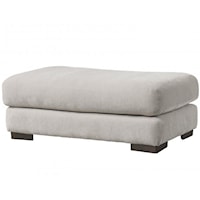 Transitional Ottoman with Block Feet
