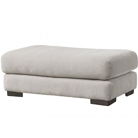 Transitional Ottoman with Block Feet