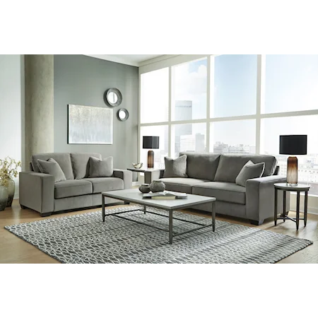 2-Piece Living Room Set with Sofa and Loveseat