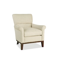 Transitional Arm Chair with Rolled Arms