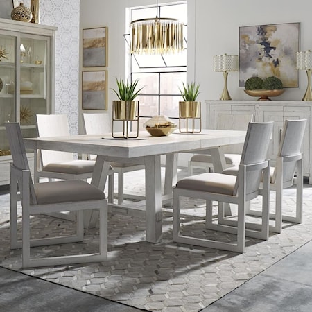 7-Piece Trestle Table and Chair Set