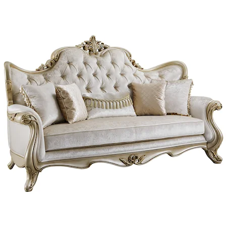 Traditional Sofa with Button-Tufted Back