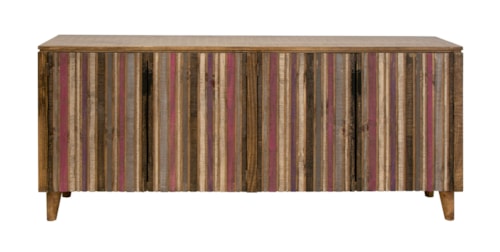 Coastal 4-Door Console with Pink Multicolor Doors