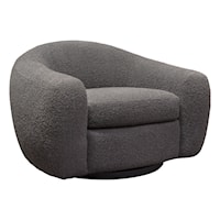 Contemporary Swivel Chair with Contoured, Curved Design