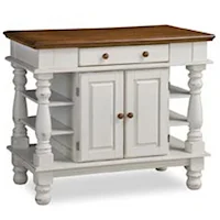 Traditional Kitchen Island with Oak-Finished Top