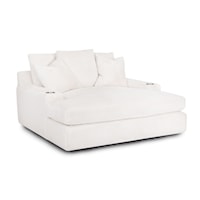 Casual Home Theater Chaise Lounger with Cupholders