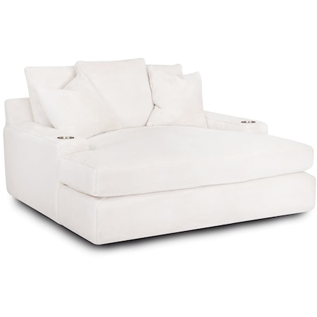 Cream Chaise with Cupholders