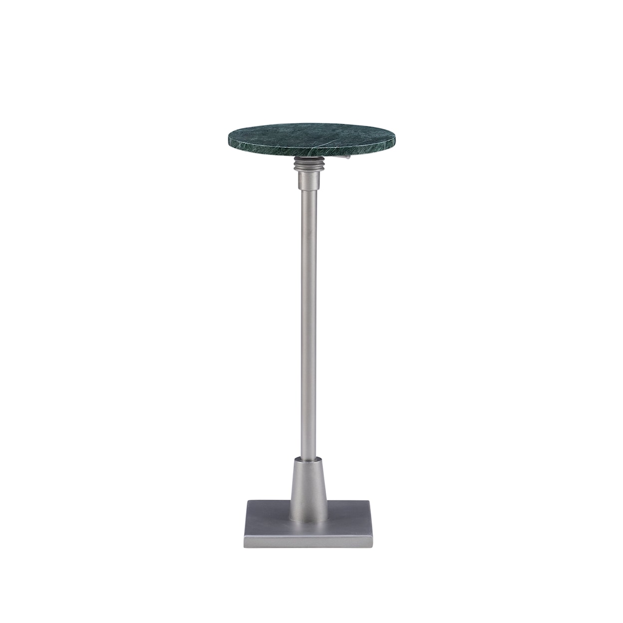 Powell Amyn Adj Drink Table Silver With Green Marble