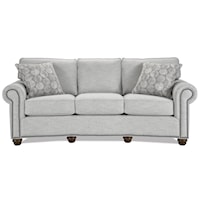 Transitional 3-Seat Conversation Sofa with Nailheads