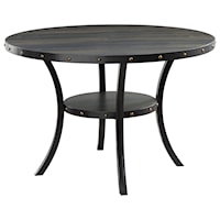 Transitional 48" Round Dining Table w/Nail-Head Trim