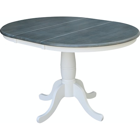 Round Table in Heather Gray/ White