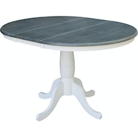 Round Extension Table in Heather Gray/ White