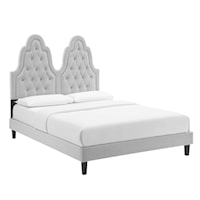 Tufted Performance Velvet Queen Platform Bed