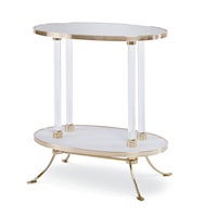 Traditional Cigarette Table with Plain Mirror Table Top