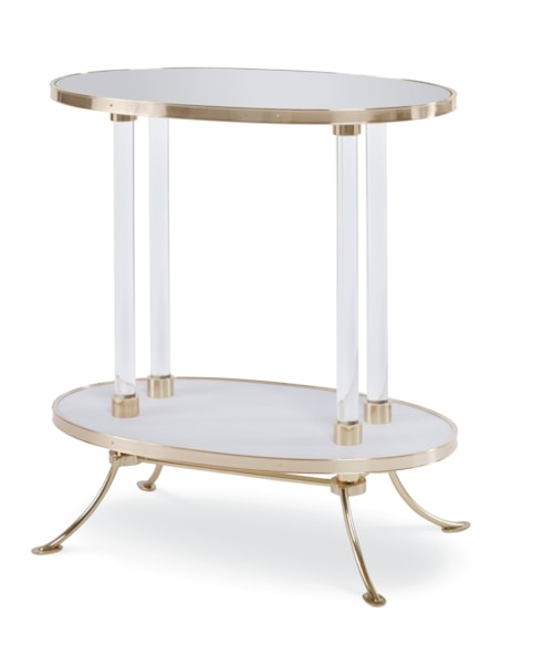 Traditional Cigarette Table with Plain Mirror Table Top