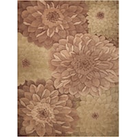 8' x 11' Taupe/Green Rectangle Rug