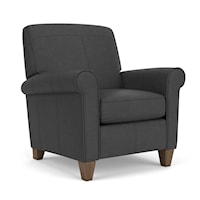 Transitional Wall Recliner with Rolled Arms