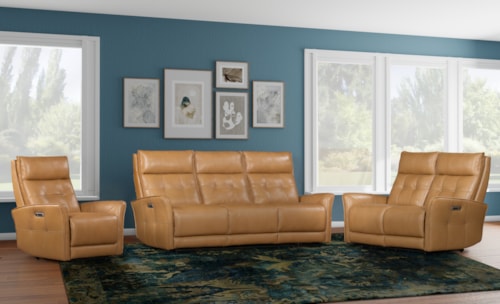 Mid-Century Modern 3-Piece Zero Gravity Power Reclining Living Room Set with Power Headrests