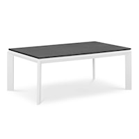 Riverside Coastal Aluminum Outdoor Patio Coffee Table - White/Gray