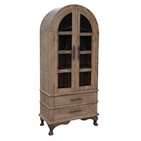 Transitional Two-Door Display Cabinet with Drawers