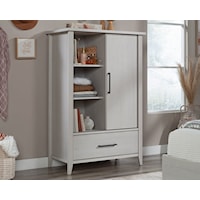 Contemporary Bedroom Armoire with Sliding Door & Lower Storage Drawer