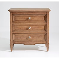 Transitional 3-Drawer Nightstand with Metal Handles