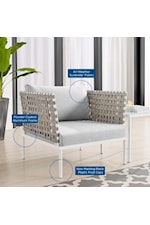 Modway Harmony 7 Piece Outdoor Patio Aluminum Sectional Sofa Set