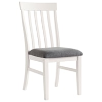 Dining Chair with Slat Back and Upholstered Seat