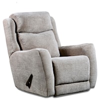 Transitional Rocker Recliner with Pad-Over-Chaise Seating