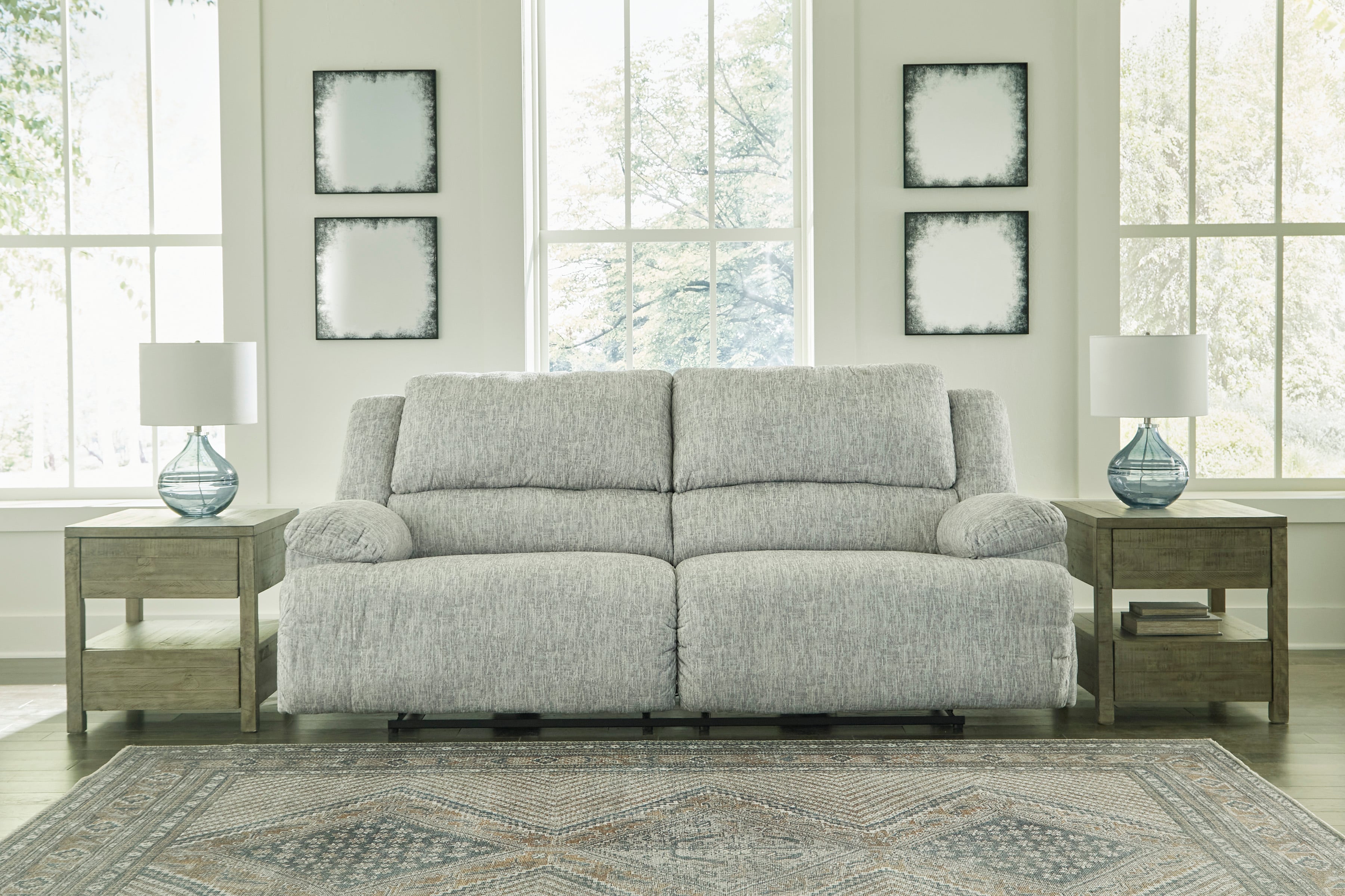 Ashley McClelland 593646021 Reclining Sofa In Gray Fabric | Morris Home ...