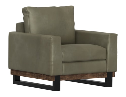 Contemporary Armchair with Track Arms