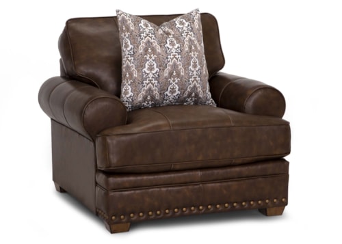 Traditional Stationary Chair with Nailheads