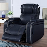 Transitional Power Recliner with Lift-Top Arm Storage