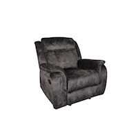 Casual Upholstered Glider Recliner with Manual Footrest