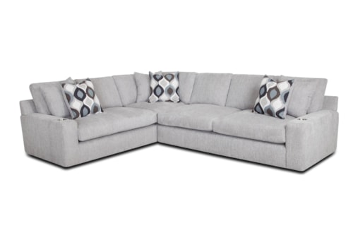 Contemporary 2-Piece Sectional Sofa with Cupholders
