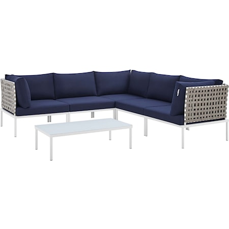 Outdoor 6-Piece Aluminum Sectional