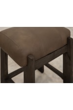International Furniture Direct Balam Modern Rustic 24" Counter-Height Stool with Upholstered Seat