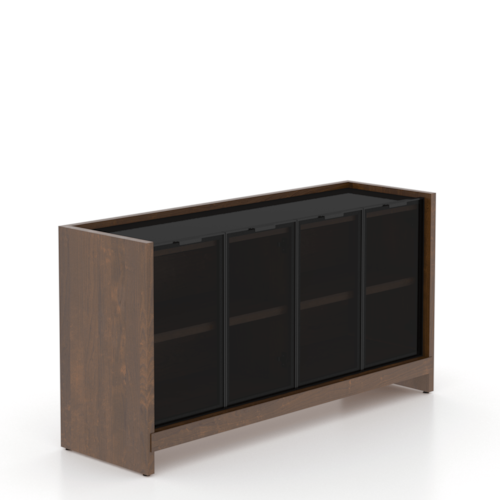 Contemporary 4-Door Porcelain-Top Buffet w/Interior Lighting
