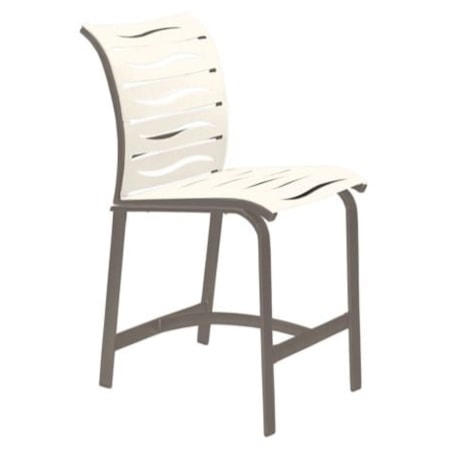Strap Counter Stool w/Wave Segment Design
