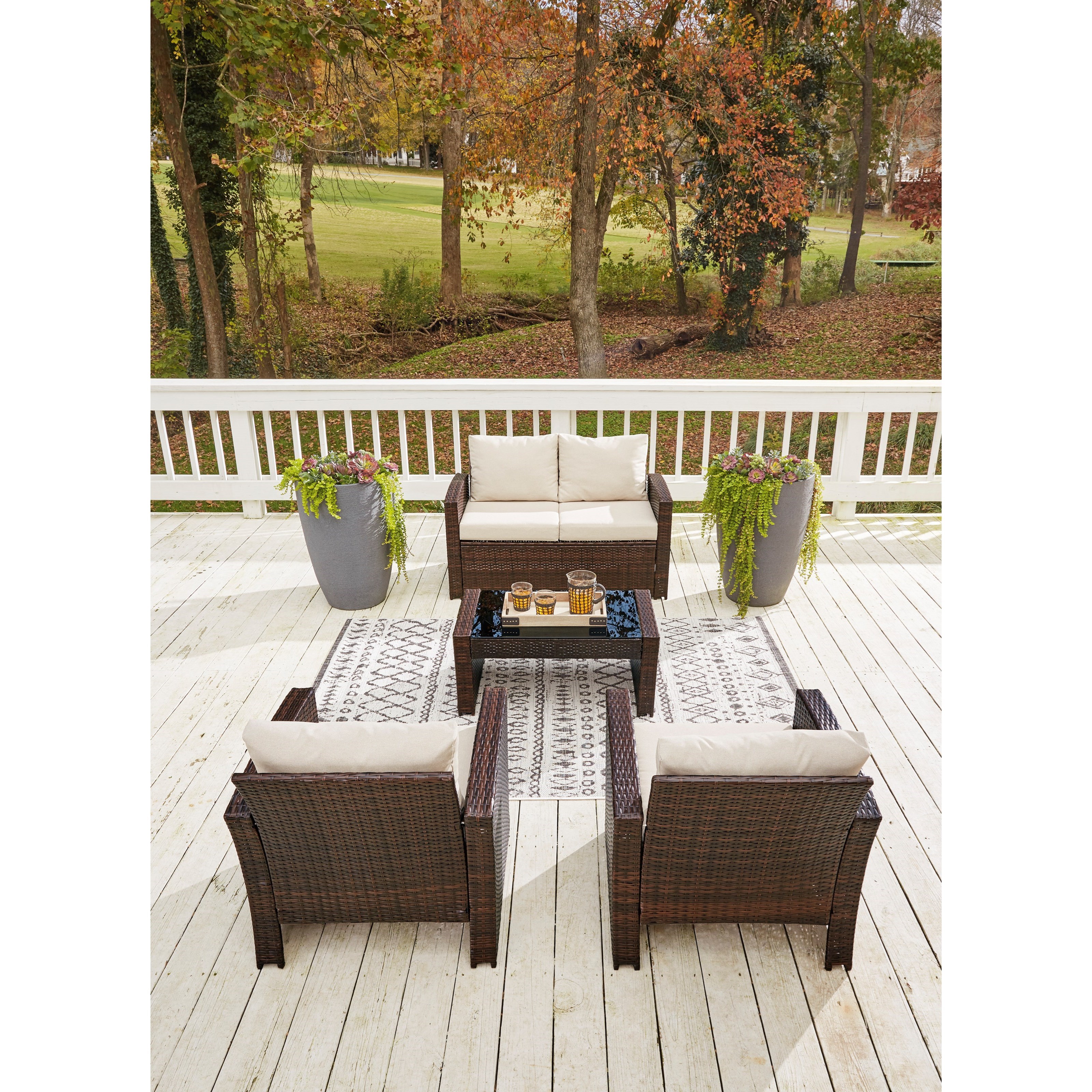 Signature Design by Ashley East Brook Loveseat w/ Table