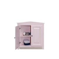 Solid Pine Corner Shelf with Doors and 1 Adjustable Shelf