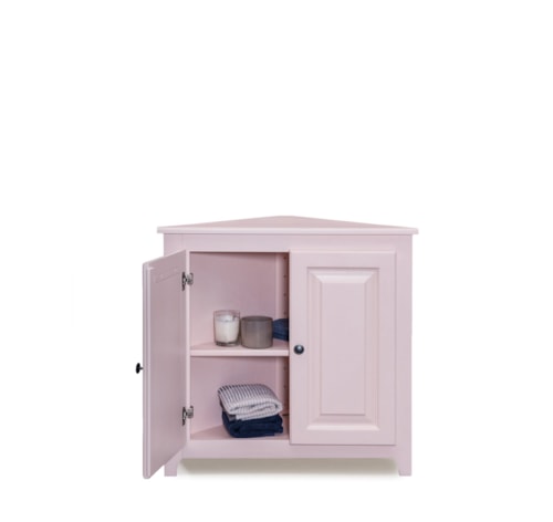 Solid Pine Corner Shelf with Doors and 1 Adjustable Shelf