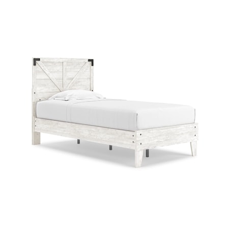 Twin Crossbuck Panel Platform Bed